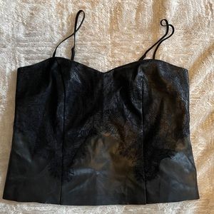 Express Black Leather and Lace Cami Tank - New with tags, Size L